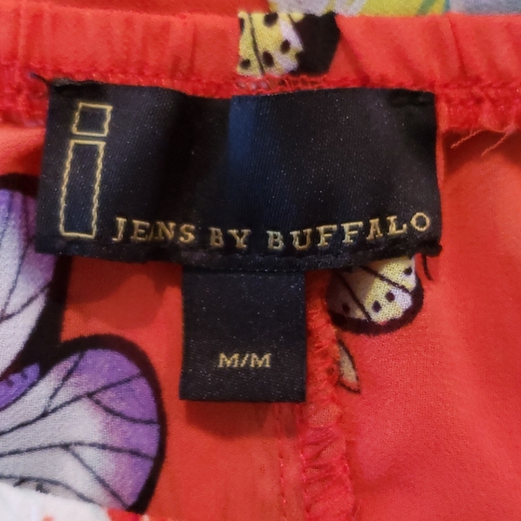 Jeans By Buffalo Sheer Sleeveless Floral Top Red Women's Size Medium - Picture 3 of 3